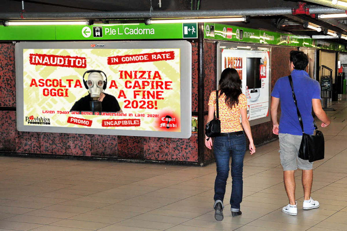 cartello affissione metropolitana promozione