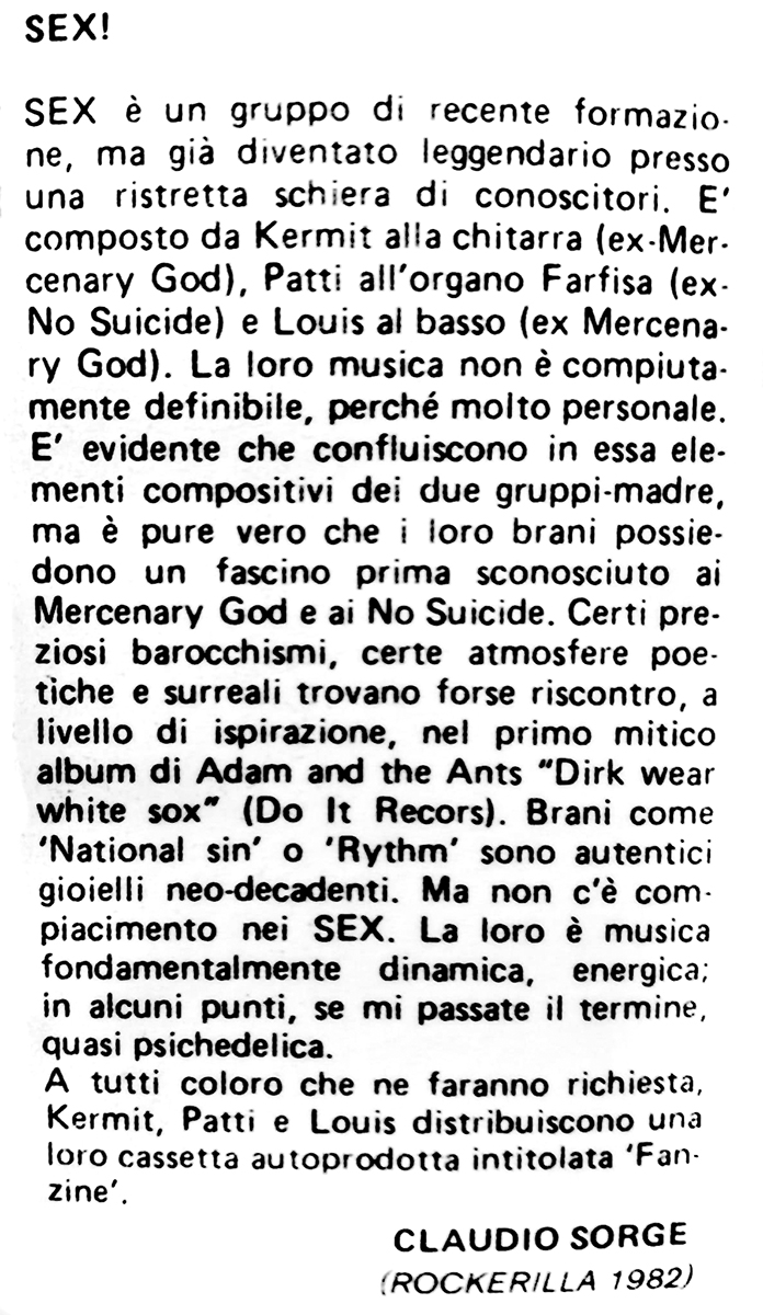 the sex recensione rockerilla claudio sorge